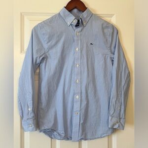 Vineyard Vines Striped Whale Button Down Long Sleeve Shirt Size Medium 12-14